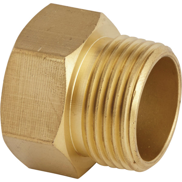 Best Garden 3/4 In. FHT x 3/4 In MPT Brass Non-Swivel Hose Connector