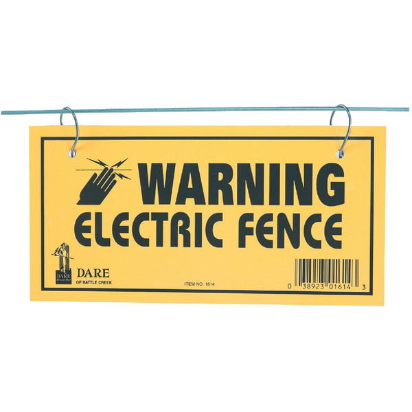 Dare Plastic Sign  Warning Electric Fence