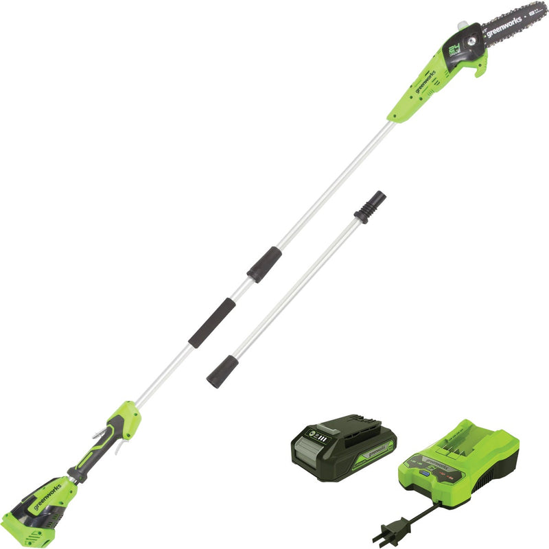 Greenworks 24V 8 In. Pole Saw with 2.0 Ah Battery & Charger