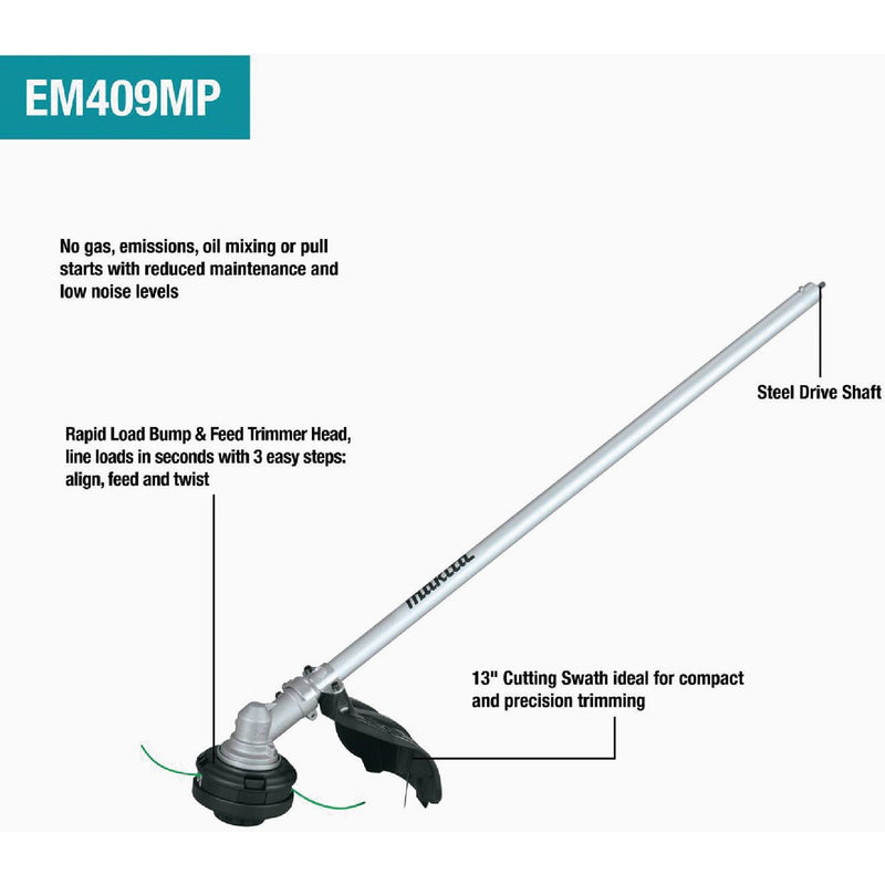 Makita 18V LXT Brushless Cordless Couple Shaft Power Head Kit with 13 In. String Trimmer Attachment