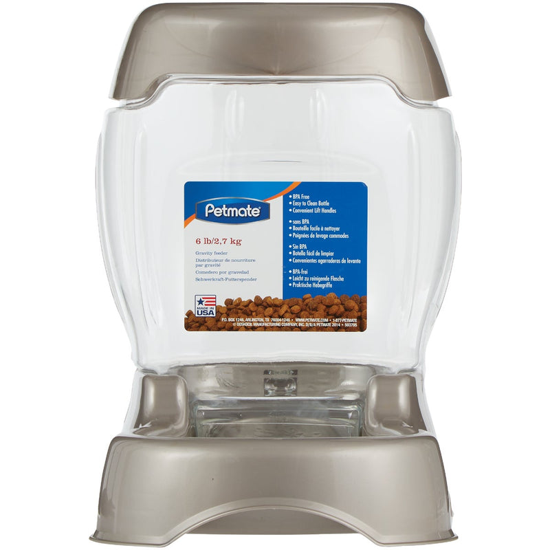 Petmate Pet Caf 6 Lb. PET Plastic Pearl Tan Automatic Pet Feeder