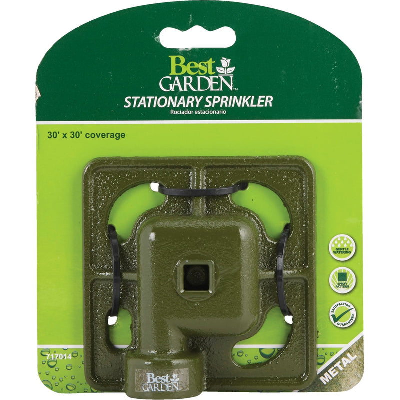 Best Garden Metal 30 Ft. Dia. Square Stationary Sprinkler, Green