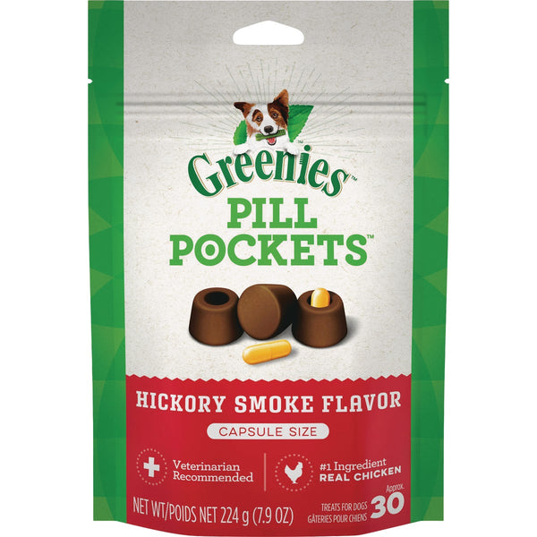 Greenies Capsule Pill Pockets Hickory Smoke Flavor Chewy Dog Treat (30-Pack)