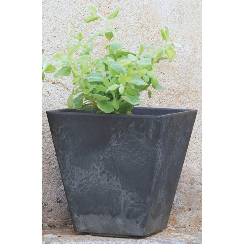 Novelty ArtStone Ella 8 In. W. x 8 In. H. x 8 In. L. Black Resin Planter