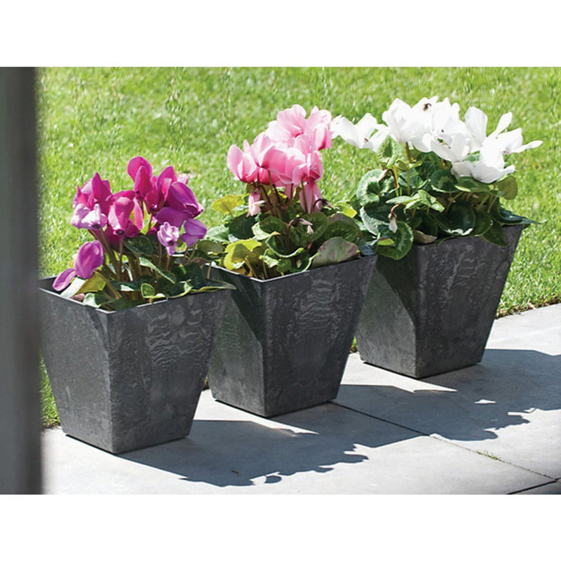 Novelty ArtStone Ella 8 In. W. x 8 In. H. x 8 In. L. Black Resin Planter