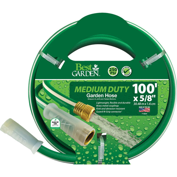 Best Garden 5/8 In. Dia. x 100 Ft. L. Medium-Duty Vinyl Garden Hose W/Guard-N-Grip