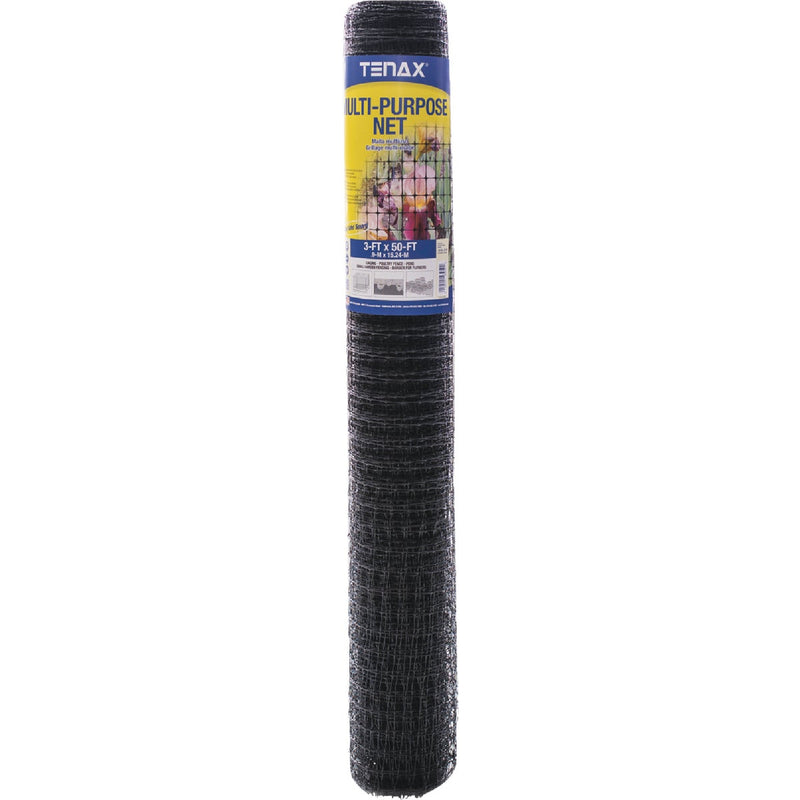 Tenax 3/4 In. x 1 In. Mesh 3 Ft. x 50 Ft. Black Multi-Purpose Net