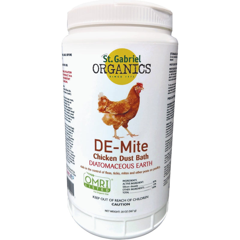 St Gabriel Organics DE-Mite 20 Oz. Ready To Use Powder Diatomaceous Earth Dust Bath