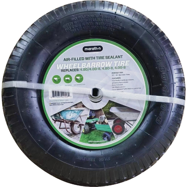 Marathon 4.80/4.00 - 8 In. Wheelbarrow Tire with Air Filled Tire Sealant