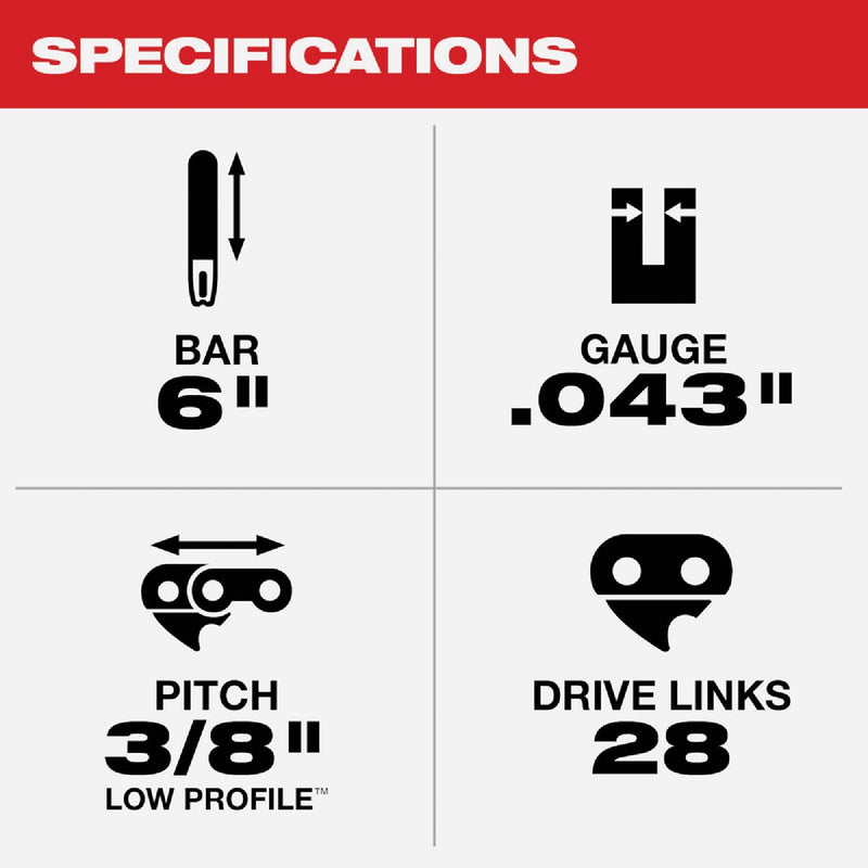 Milwaukee 6 In. Pruning Saw Guide Bar