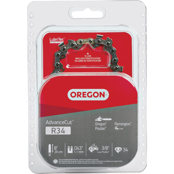 Oregon AdvanceCut R34 Polesaw Chain for 8 in. Bar - 34 Drive Links - Fits Poulan, Remington, Craftsman, Black + Decker, Ryobi, Dewalt and more