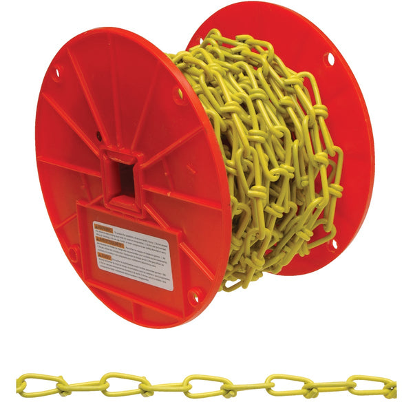 Campbell #2/0 50 Ft. Yellow Poly-Coated Low-Carbon Steel Coil Chain