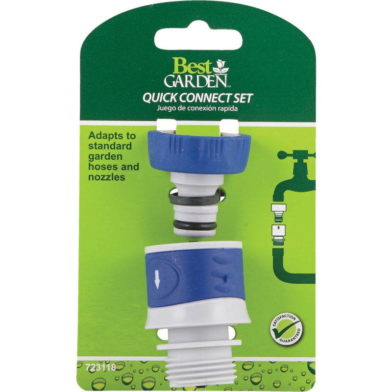 Best Garden 1 Male, 1 Female Poly Faucet Quick Connect Connector Set