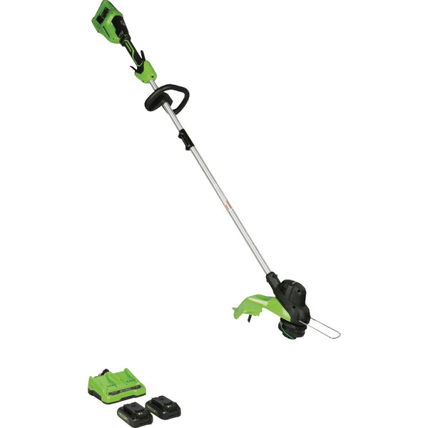 Greenworks 24V (2 x 24V) 15 In. Brushless String Trimmer with (2) 2.0 Ah Batteries & Charger