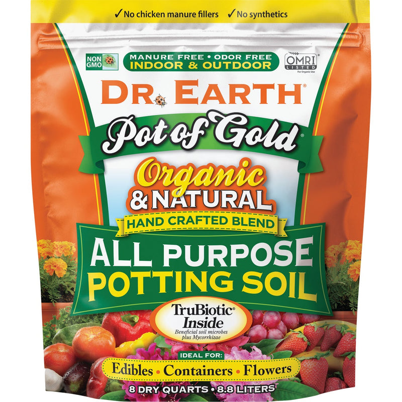 Dr. Earth Pot of Gold 8 Qt. 1/3 Lb. All Purpose Container Potting Soil