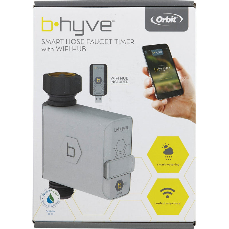 Orbit B-Hyve Gen 2 Smart 1-Outlet Hose Faucet Irrigation Controller with Wi-Fi Hub