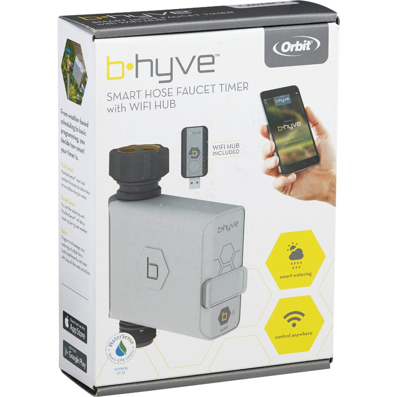 Orbit B-Hyve Gen 2 Smart 1-Outlet Hose Faucet Irrigation Controller with Wi-Fi Hub