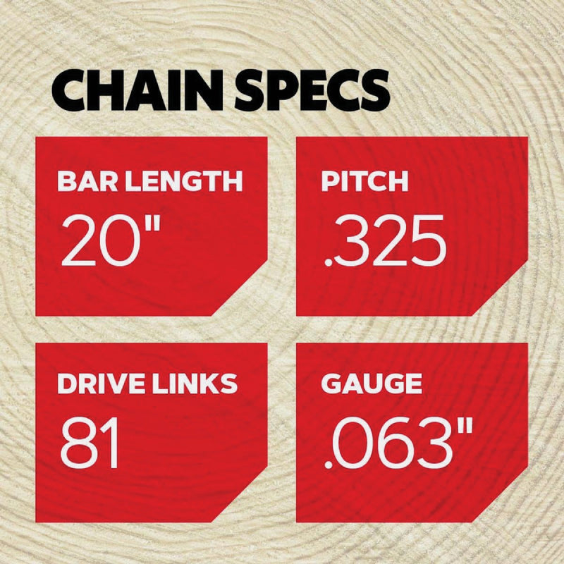 Oregon AdvanceCut 20 In. 81 Drive Links Bar & L81 Chain Replacement Combo