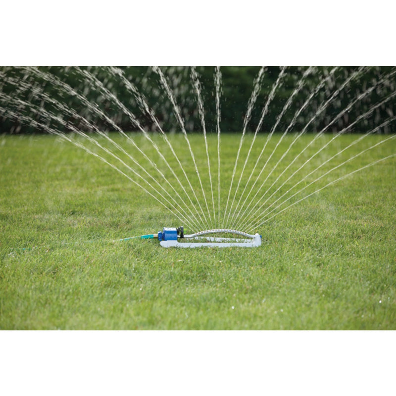 Best Garden Metal 3400 Sq. Ft. Blue & Gray Oscillating Sprinkler