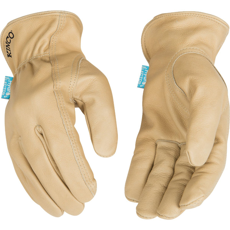 Kinco HydroFlector Men's Large Water-Resistant Tan Cowhide Driver Glove