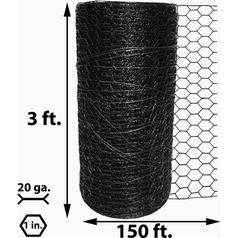 Acorn 1 In. x 36 In. H. x 150 Ft. L. Hexagonal  Vinyl-Coated Wire Poultry Netting