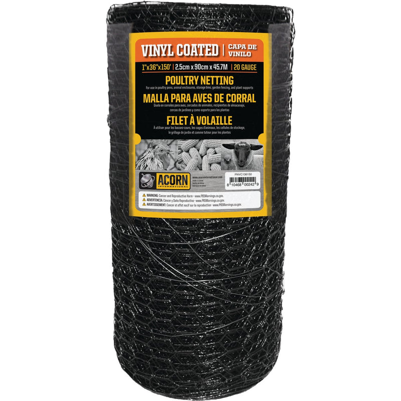 Acorn 1 In. x 36 In. H. x 150 Ft. L. Hexagonal  Vinyl-Coated Wire Poultry Netting