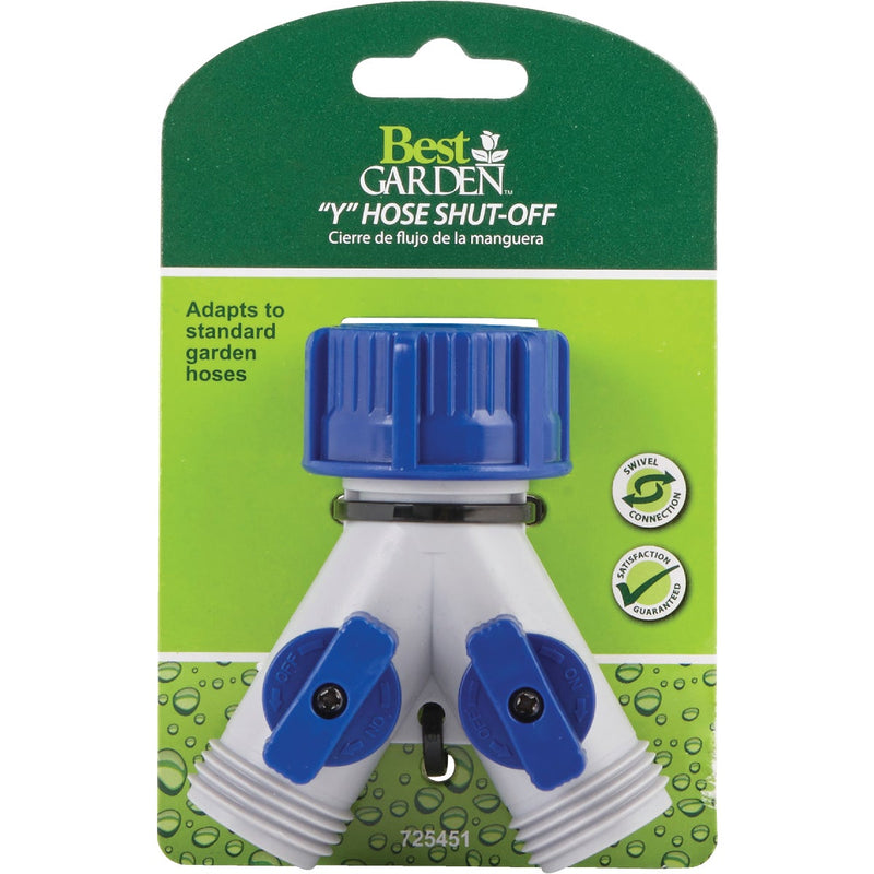 Best Garden Poly Y-Connector Double Hose Shutoff