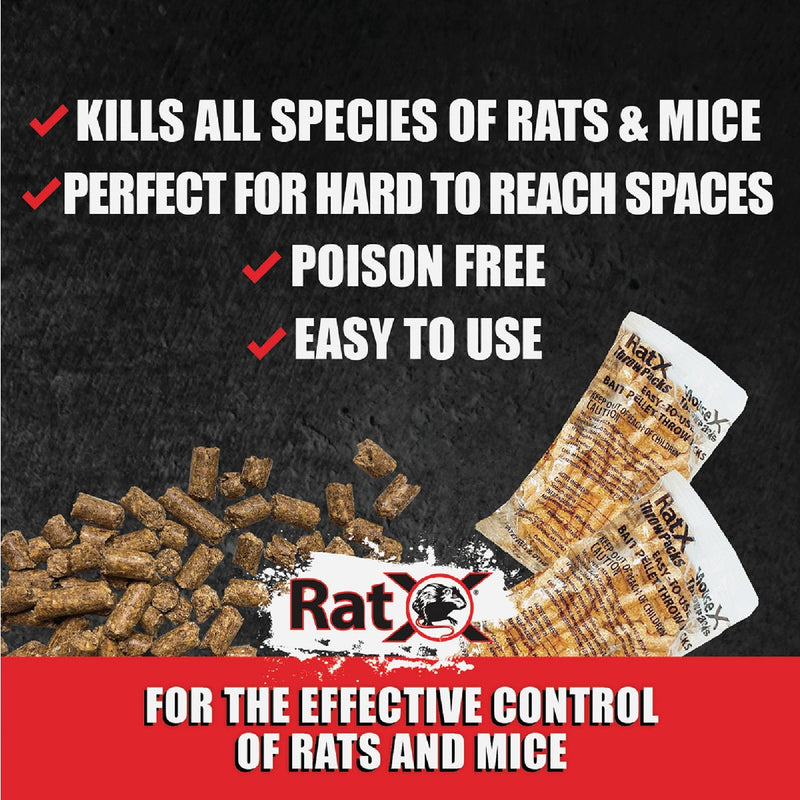 RatX Pellet Throw Pack Rat And Mouse Killer, (6-Pack)