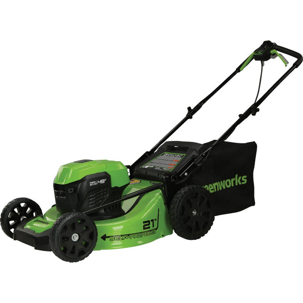 Greenworks 24V (2 x 24V) 21 In. Self-Propelled Lawn Mower with (2) 5.0 Ah Batteries & Dual-Port Charger