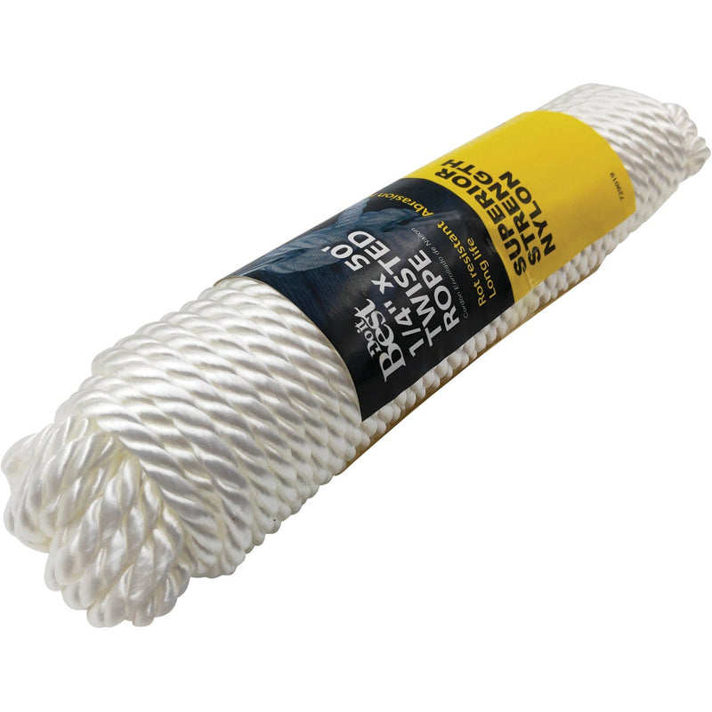 Do it Best 1/4 In. x 50 Ft. White Twisted Nylon Packaged Rope