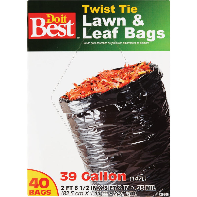 Do it Best 39 Gal. Black Flap Tie Lawn & Leaf Bag (40-Count)