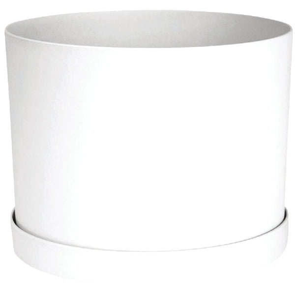 Bloem Mathers Collection 8 In. White Plastic Planter