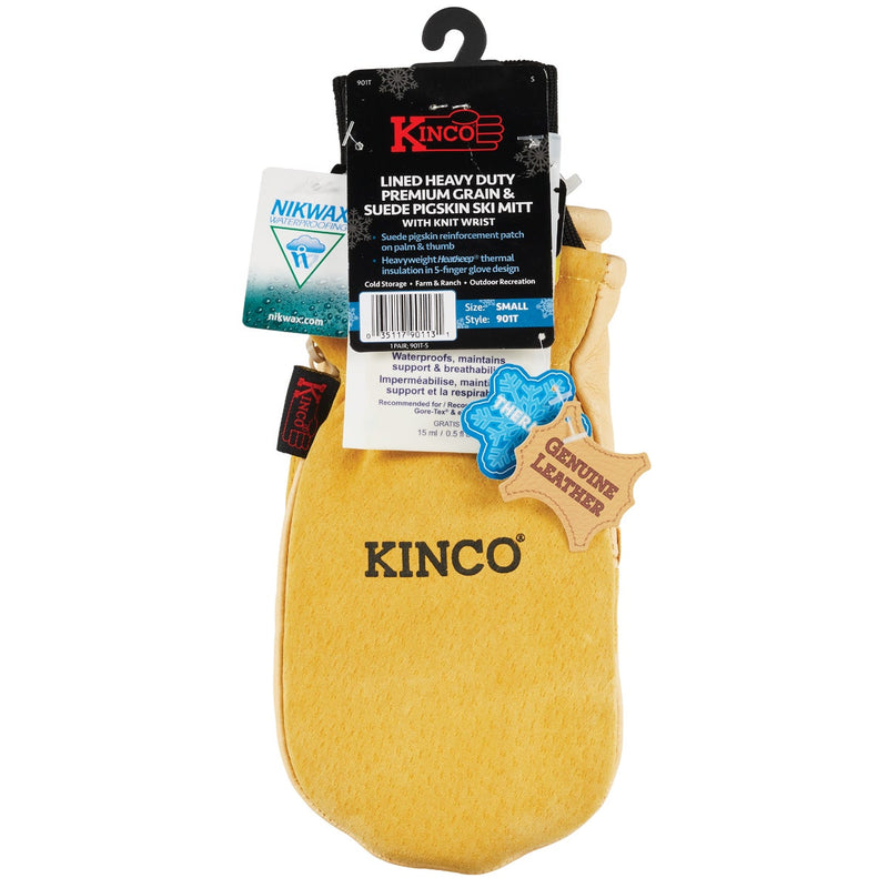 Kinco Men's Small Premium Pigskin Thermal Insulated Mitten
