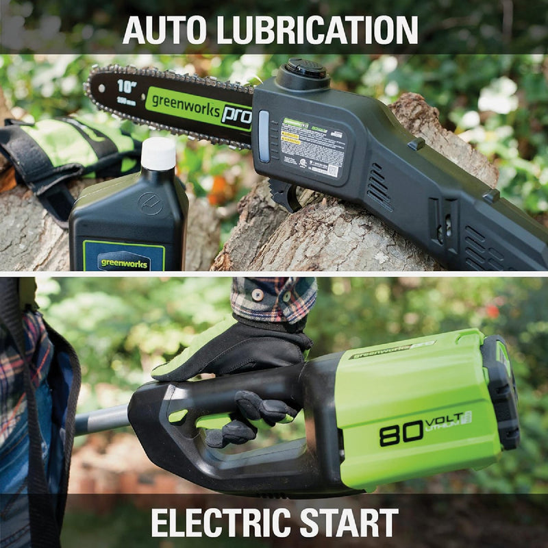 Greenworks 80V 10 In. Brushless Pole Saw - Battery & Charger Sold Separately