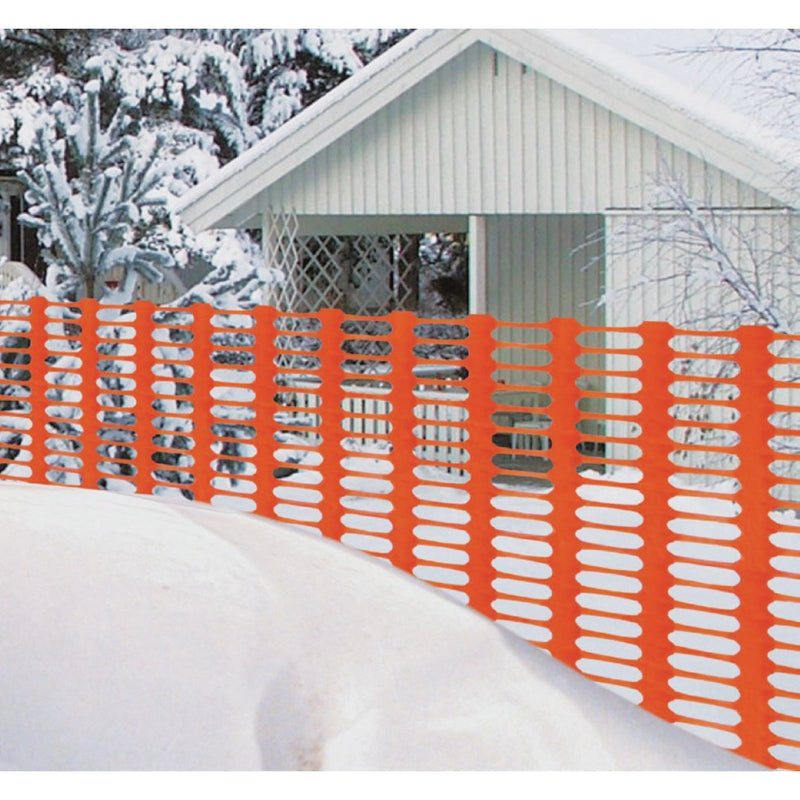 Tenax Saf-T-Sno 4 Ft. H. x 50 Ft. L. Polyethylene Snow Safety Fence, Orange