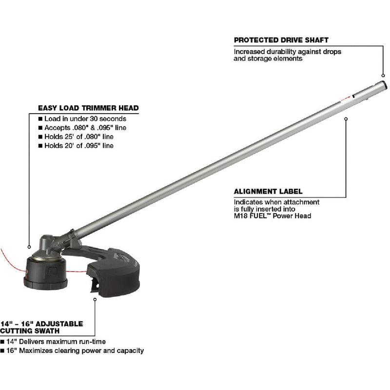 Milwaukee M18 FUEL String Trimmer Attachment for QUIK-LOK Attachment System
