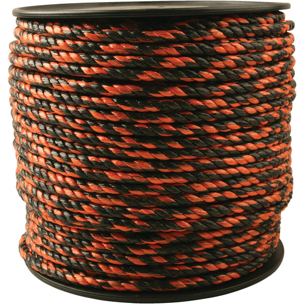 Do it Best 3/8 In. x 450 Ft. Orange & Black Truck Polypropylene Rope