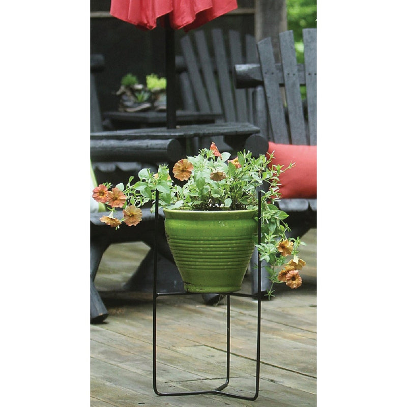 American Gardenworks Urban Living Matte Black Powder Coated Steel 14 In. Floor Pot Holder