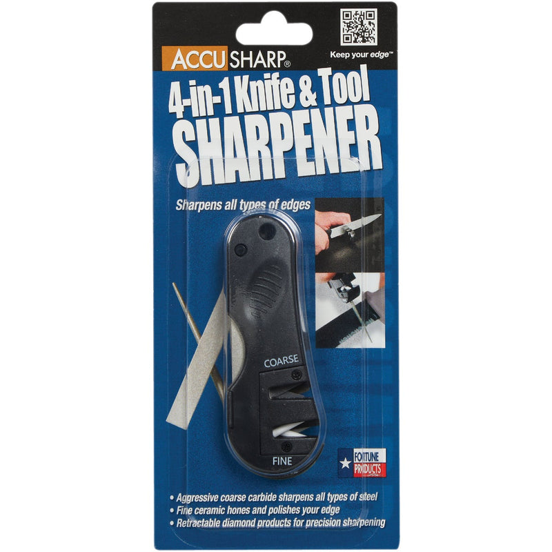 AccuSharp 2-Stage Diamond-Honed Tungsten Carbide 4-in-1 Knife & Tool Sharpener