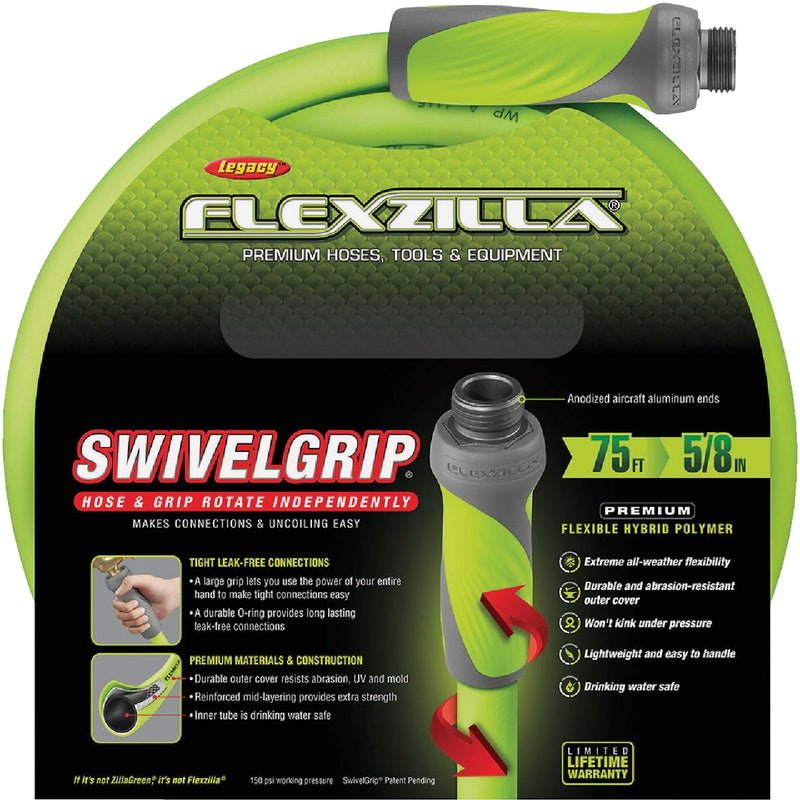 Flexzilla 5/8 In. Dia. x 75 Ft. L. Drinking Water Safe Garden Hose with SwivelGrip Connections
