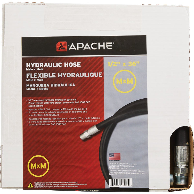 Apache 1/2 In. x 36 In. Male to Male Hydraulic Hose