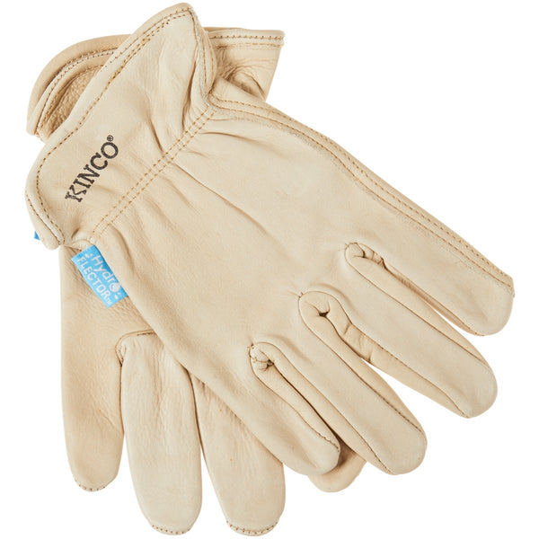 Kinco HydroFlector Men's Medium Water-Resistant Tan Cowhide Driver Glove