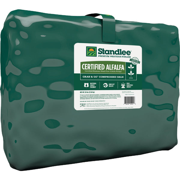 Standlee Premium Western Forage 50 Lb. Certified Alfalfa Grab & Go Compressed Bale