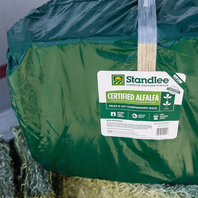 Standlee Premium Western Forage 50 Lb. Certified Alfalfa Grab & Go Compressed Bale