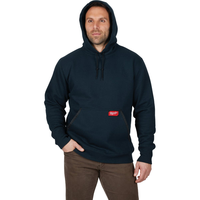 Milwaukee Medium Navy Blue Heavy-Duty Pullover Hooded Sweatshirt