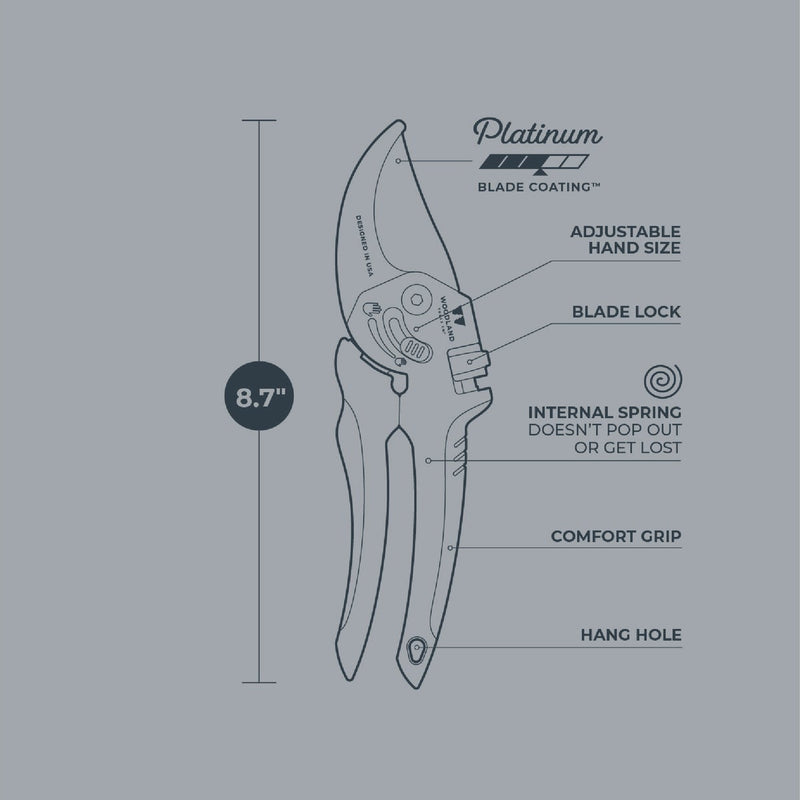 Woodland 8.38 In. Adjustable Heavy Duty Bypass Pruner