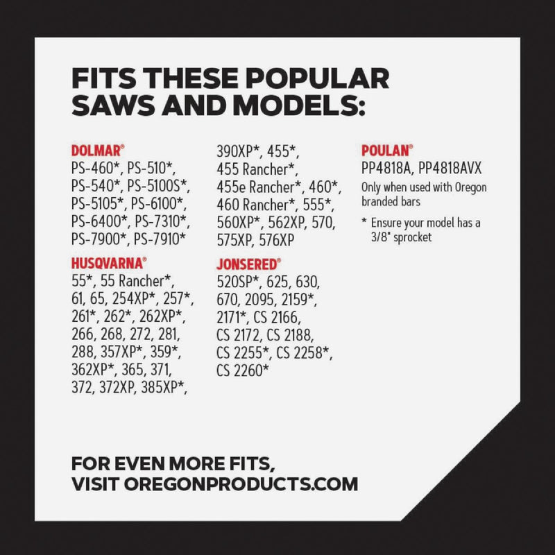 Oregon D68 AdvanceCut Saw Chain for 18 in. Bar - 68 Drive Links - fits Husqvarna, Makita, Poulan, Cub Cadet, Efco and Red Max