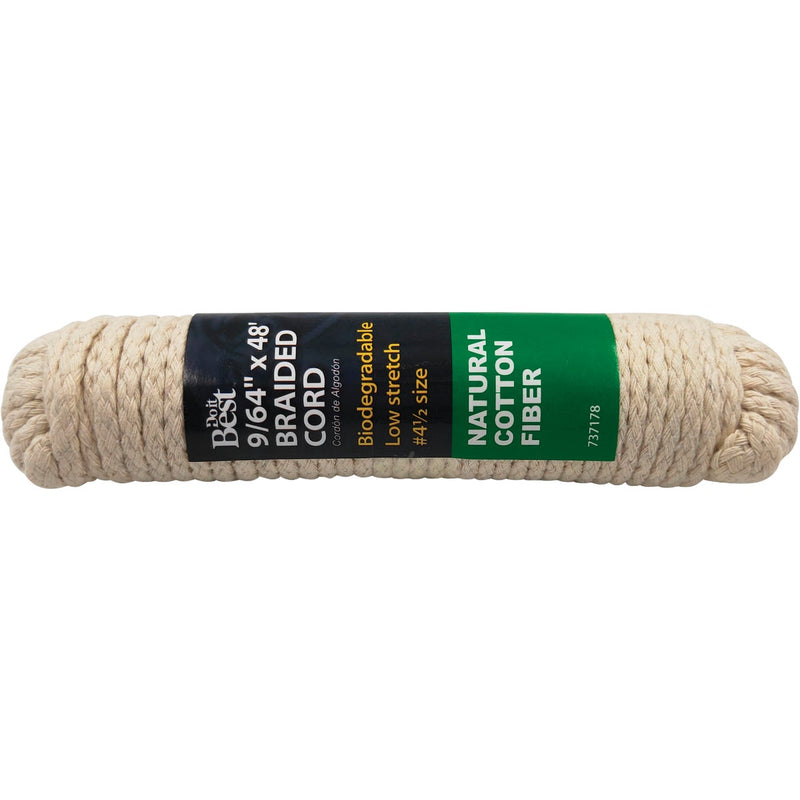 Do it Best 9/64 In. x 48 Ft. Natural Braided Cotton Cord