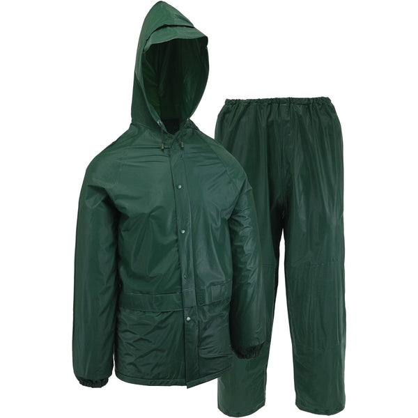 West Chester Protective Gear Medium 2-Piece Green PVC Rain Suit