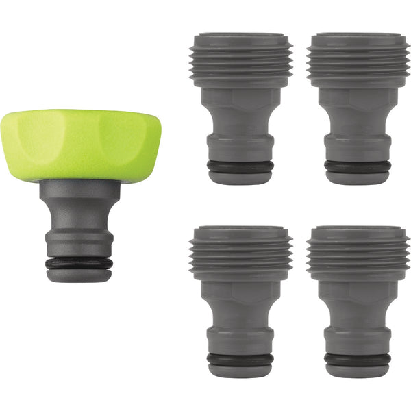 Flexzilla Standard Garden Hose Quick-Connect Fitting Plug Kit, ZillaGreen (5-Piece)